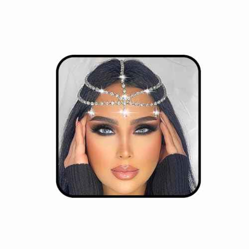 Wedding Head Chain Rhinestone Headpiece Jewelry Gold Silver Hair Chain Festival Holloween Costume Bridal Headbands Crystal Forehead Chain for Women