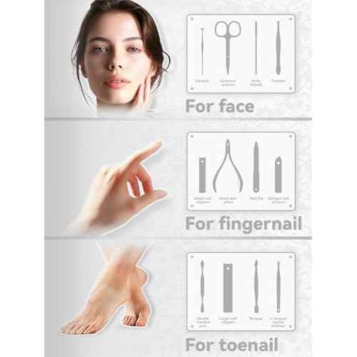 Manicure kit for Women ? Nail Clippers, Cuticle Trimmer, Tweezers, Metal File, and Travel Case ? Professional-Quality Tools for Home, Travel, or Gift Use