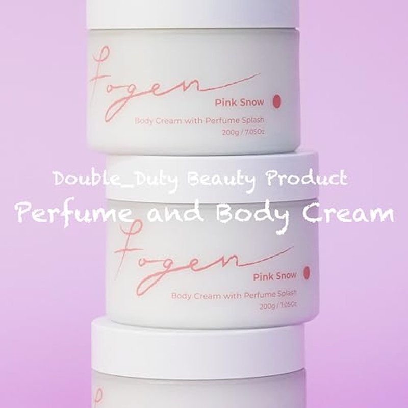 Body Cream with Perfume Splash Pink Snow - 2024 New Version, Bergamot Jasmine Vanilla Shea Butter Argan Oil Smell Good Scented Nourishing Body Lotion Gift Moisturizing for Dry Skin [7.05 OZ]