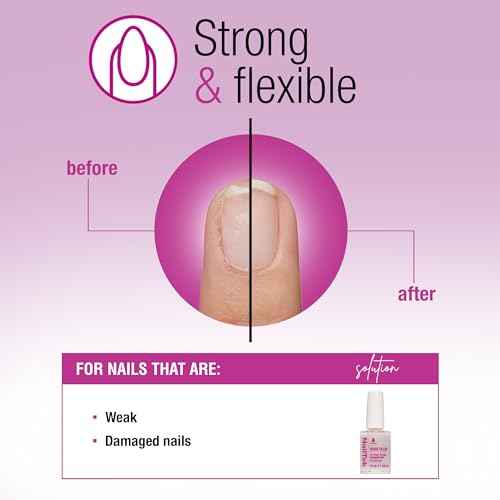 Nail Tek Ridge Filler Formula 4 ? Clear Ridge Filler for Nails, Base Coat, Nail Strengthener Polish for Weak & Damaged Nails, 0.5 fl oz