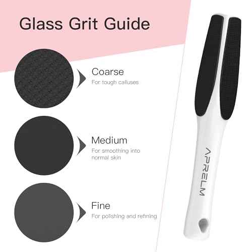 AprElm-H3 Professional 3-Sided Glass Foot Callus Remover, 3-in-1(Coarse, Medium, Fine) Foot File Pedicure Tools for Feet Hard Skin Smooth Polishing (White)