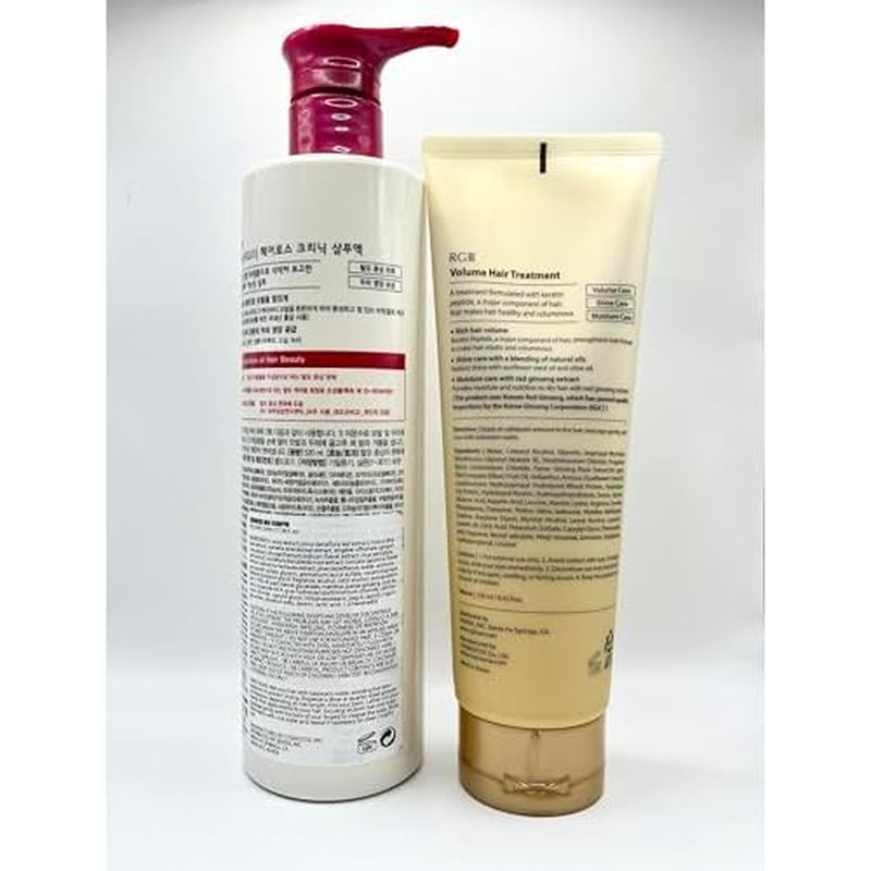 RGIII Red Ginseng HAIR LOSS CLINIC SHAMPOO(17.58 fl.oz) + VOLUME HAIR TREATMENT(8.45 fl.oz) 2PCS SET FOR Preventing Hair Loss AND Volume your Hair