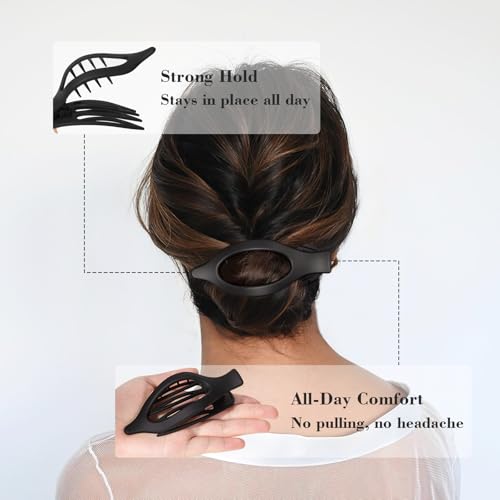 12 Pcs Flat Hair Clips for Women - 3 Styles Flat Claw Clips for Thin Thick Hair, Strong Hold Hair Accessories