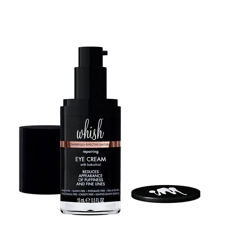 Whish Repairing Eye Cream - Reduces Puffiness & Appearance of Fine Lines, Reduces the Appearance of Bags & Dark Circles, Has Gentle All Natural Retinol Replacement, Backuchiol - .5 fl oz