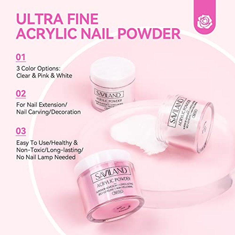 SAVILAND Acrylic Nail Kit with Everything: Professional Complete Acrylic Nail Set for Beginners with Monomer Liquid Gel Nail Polish U V Nail Light Gift for Women
