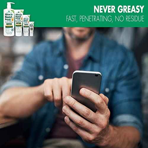 Miracle Hand Repair Cream for Dry Cracked Hands 1 oz Best Healing Hand Cream with 60% Aloe Vera - Non-Greasy Moisturizer for Working Hands - Fast Absorbing Lotion for Extremely Dry Skin (3-Pack)
