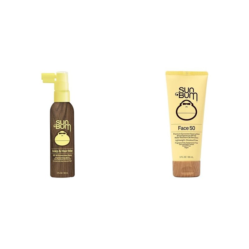 Sun Bum SPF 30 Sunscreen Scalp & Hair Mist - Vegan, Reef Safe | SPF 50 Face Lotion, Octinoxate & Oxybenzone Free