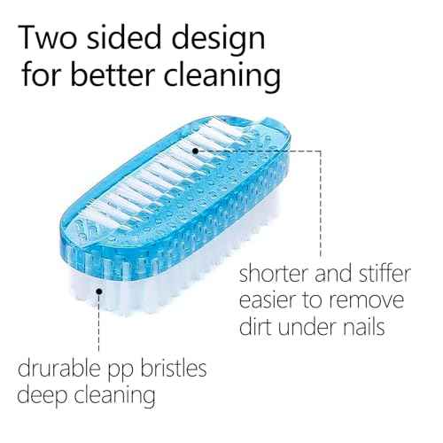 Nail Brush for Cleaning Fingernails Two Sided Hand Fingernail Scrub Brush Soft Stiff Bristles Nails Toes Scrubber for Men Women Kids,4 PCS