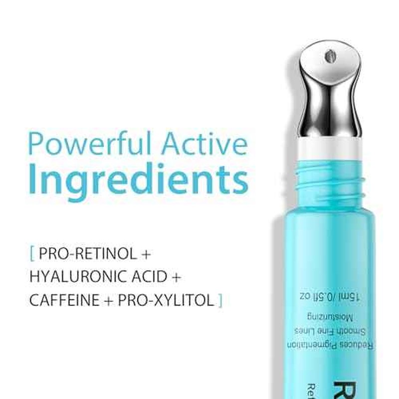 Retinol Eye Cream - Eye Serum for Dark Circles & Puffiness Anti-Aging - Under Eye Cream with Hyaluronic Acid & Caffeine to Reduce Wrinkles & Repair the Eye Area (15ml)