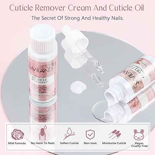 SAVILAND Cuticle Remover and Cuticle Oil Kit ? Nail Care Kit with Cuticle Remover Liquid & 1.01 oz Cuticle Oil Cuticle Trimmer for Cuticle Softener & Moisturize Manicure Kit for Home Use