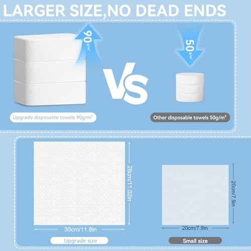 Compressed Towels Tablets 11.8¡±x11¡± (25 Count), Portable Compressed Disposable Washcloths for Travel, Soft Compressed Face Towel for Facial Daily Wash & Outdoor Activities Clean, Single Use
