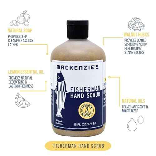 MacKenzie's Fisherman Hand Scrub - Gifts for Men - Gifts for Fisherman - Gifts for Cooks - Gifts for Gardeners - Cleansing & Deodorizing Hand Cleaner - 16 oz.
