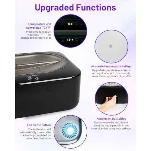 Upgraded Paraffin Wax Machine for Hand and Feet 4000ML, Teglu Paraffin Bath Moisturizing Kit with 3X 450g Paraffin Wax Refill for Hand and Foot Spa at Home, Paraffin Wax Warmer Black