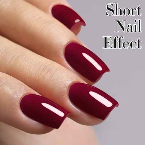 Double Rhythm 15ML Gel Nail Polish Pure Sheer Same Color Same Bottle Soak Off Gel Polish Art Manicure Salon DIY at Home for Women (Burgundy-A1129)