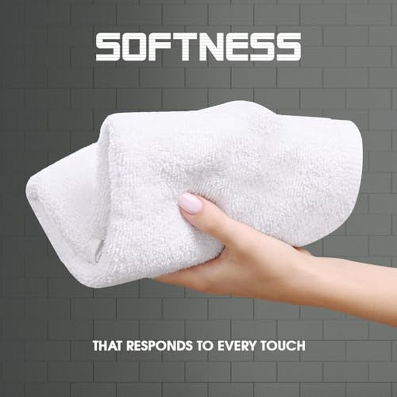 Oakias 100% Cotton Wash Cloths 60 Pack White - 12 x 12 Inches Ring Spun Cotton Facial Towels - Highly Absorbent Quick Dry Spa Towels - Bulk Washcloths Ideal for Scrubbing and Cleaning