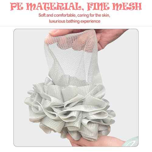 4pcs loofah washcloth Combo 2 in 1 bar soap loofah Pouch Holder Mesh Shower Ball for Exfoliating Body Wash Smooth Skin Free Loofah Dish Towel (Bohemian Color)