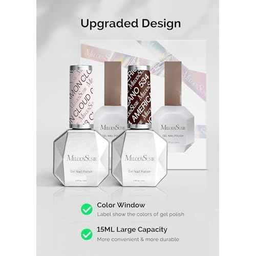 MelodySusie Thick Gel Nail Polish Set- 2 Pcs 15ML Neon Orange & Red Gel Polish Set Soak Off UV LED Christmas Gift for Women Nail Art Manicure Salon DIY Nail Design Decoration at Home