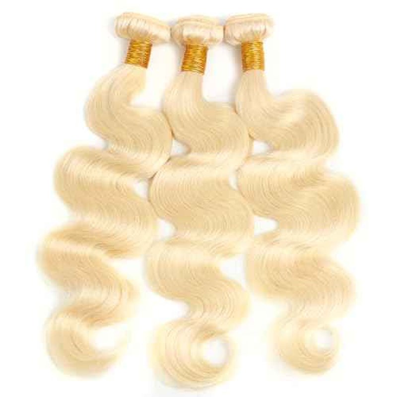 613 Bundles Human Hair Body Wave 18 18 18 inch Blonde Human Hair Bundles 100% Unprocessed 12A Brazilian Virgin Human Hair 3 Bundles 613 Human Hair Weave Extensions