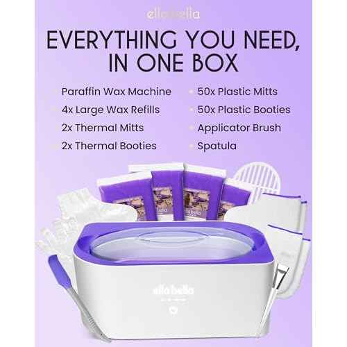 ELLA BELLA¢ç Paraffin Wax Machine for Hand & Feet ? Parafin Wax Warmer ? Everything in One Kit ? Paraffin Wax Refills, Mitts & Booties ? Soothing Relief with Parrafin Hot Wax ? Home Paraffin Wax Bath