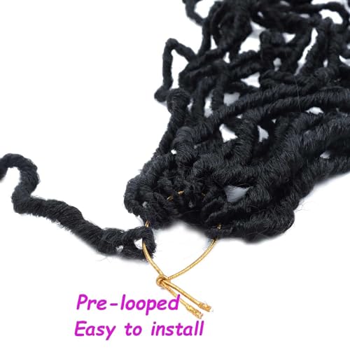 7 Packs Faux Locs Crochet Hair 30 Inch Soft Locs for Distressed Locs Butterfly Locs Crochet Hair for Women (30 Inch(Pack of 7), 1B)