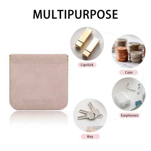 RIGHT AWAY 3 PCS Small Makeup Bag for Purse,Mini Cosmetic Organizer Make Up Bag for Women,Squeeze Coin Purse Pouch,Portable Tiny Makeup Pouches for Cosmetic Accessories,Lipstick, Jewelry, Card, Coins