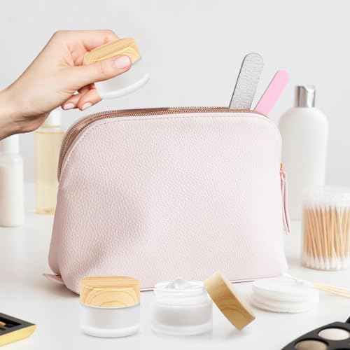 Frosted Glass Jar 12 Pack 15g/0.5oz Cosmetic Cream Jar Empty Sample Jars Travel Makeup Container Jar Pot For Lotion Cream Lip Balm Eyeshadow And More