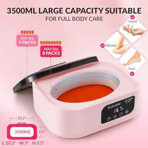 BAOSHISHAN Paraffin Wax Machine for Hand and Feet, 3500ml Hand Wax Paraffin Machine with 5 Pack Refills, 4 Timer Setting Paraffin Wax Machine for Home Spa Moisturizing Arthritis