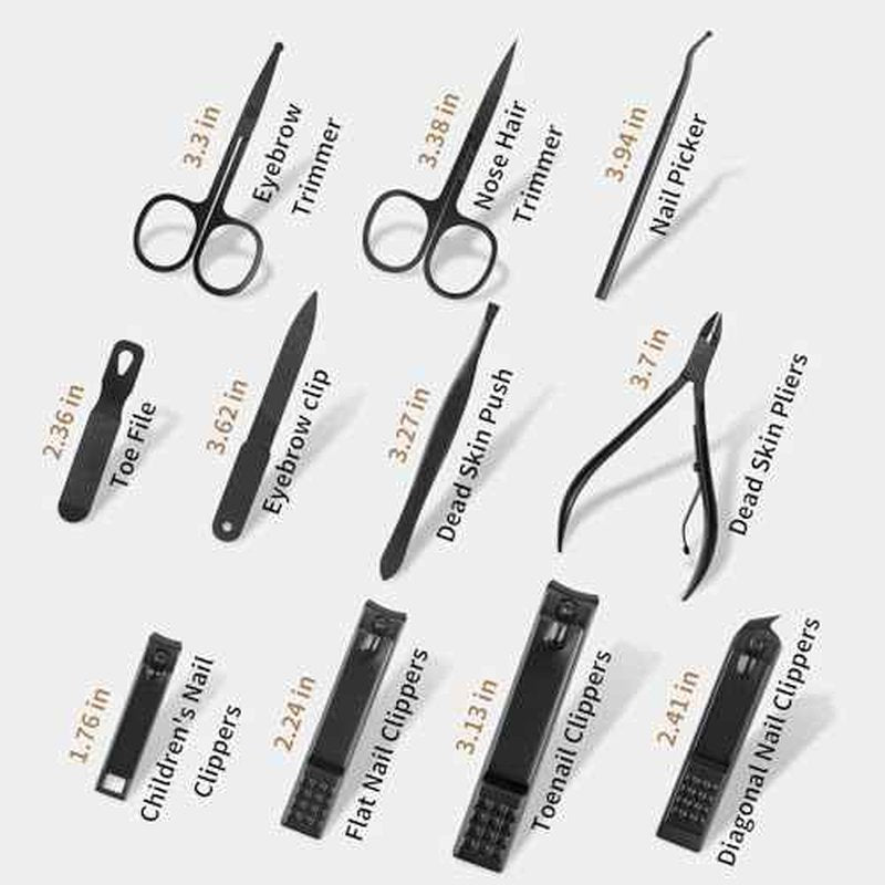 Manicure Set Professional Nail Clipper Kit-26 Pieces Stainless Steel Manicure Kit,Nail Care Tools with Luxurious Travel Case Nail Grooming Kit Present for Men Husband Boyfriend Parent