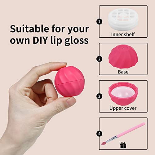 longway 0.24Oz (7ml) Empty Lip Balm Sphere Containers | Screw Cap Lipstick Tubes/Chapstick Tubes/Chapstick Holder for Lip Gloss & BPA FREE (Rose)