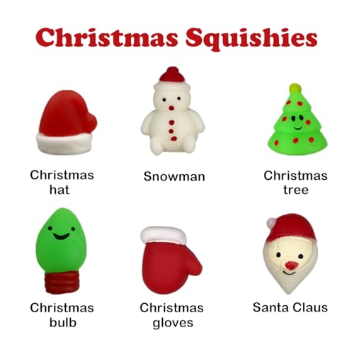 Jofan 6 Pack Christmas Bath Bombs Bubble with Christmas Squishy Toys Inside for Kids Girls Boys Women Christmas Stocking Stuffers Gifts