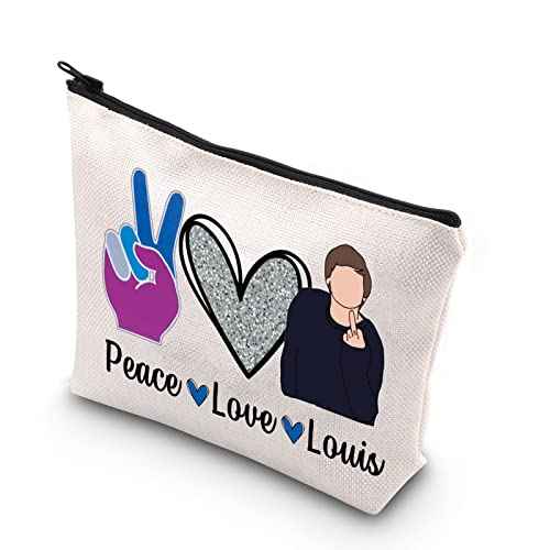 TSOTMO Music Fans Gift Peace Love Louis Gift For Women Zipper Pouch Makeup Bag (Peace Love Louis)