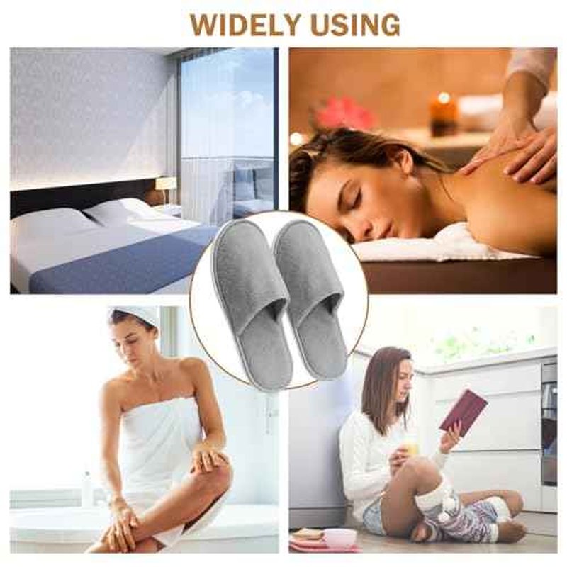 AQUEENLY 6 Pairs Disposable Slippers for Guests, Washable Spa Slippers House Slippers for Guests, Hotel Slipper Guest Slipper for Shoeless Home, Non Slip Indoor Slipper for Women Men