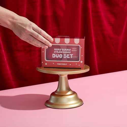 TONYMOLY Very Berry Strawberry Duo Gift Set | Hydrating Hand Cream with Sweet Strawberry Scent & Limited Edition Candle | Holiday Self-Care & Relaxation Gift for Women