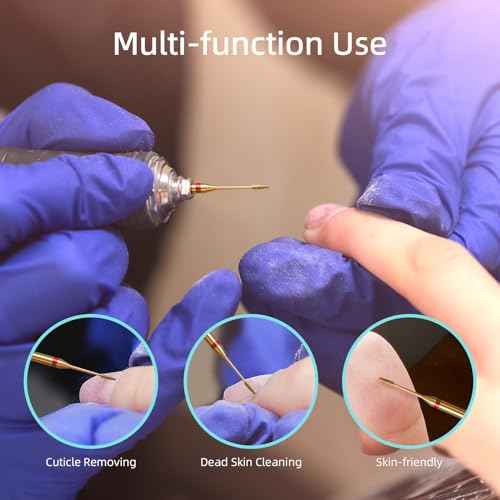 1mm Mini Cone Cuticle Clean Nail Drill Bit, Titanium Series Russian Diamond Nail Bits Professional Safety Under Nail Cleaner for Cuticle Dead Skin, Electric Nails Accessories, Fine