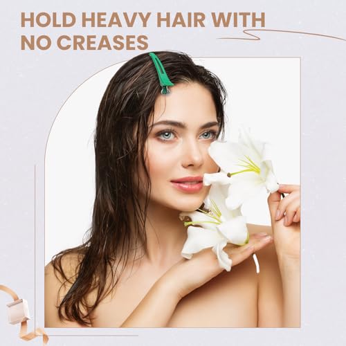 12PCS Hair Clips for Styling - No Crease Hair Clips for Women - Non Slip Duck Billed Hair Roller Clips with Silicone Band - Salon Hair Sectioning Clips