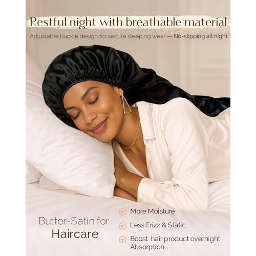 YANIBEST Long Bonnet Braid Bonnet for Sleeping Adjustable Satin Silk Bonnet for Braids Sleep Bonnet for Women Locs
