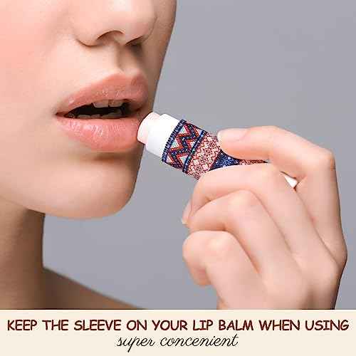 Sureio 40 Pcs Lip Balm Holder Keychain Bulk Lip Gloss Holder Keychain with Clip on Compact Elastic Lipstick Sleeves Christmas Stocking Stuffers Gift Gifts for Women