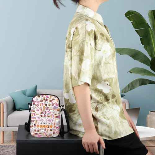 WCGXKO Donut Coffee Gift This girl Donut Crossbody Bag Gift Coffee Donut Lover Messenger Bag