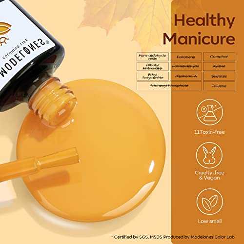 modelones 24 PCS Gel Nail Polish Kit, 20 Colors Fall Pink Brown Nude Orange Gel Polish Set with Glitter, Glossy and Matte Top Base Coat Home DIY Manicure Nail Art Design Gifts