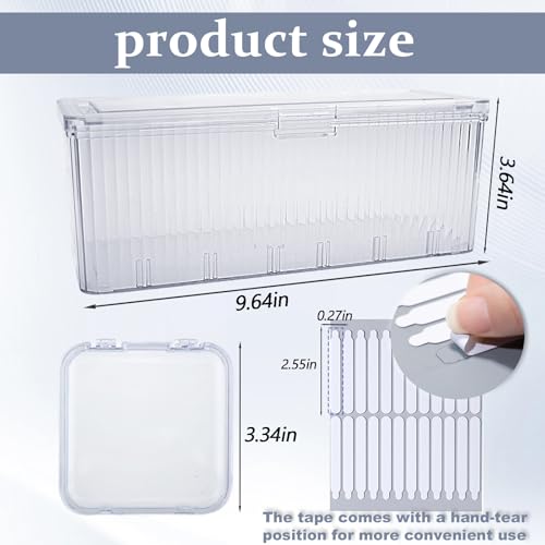 Press on nail storage 12 PCS Acrylic Nail Storage Box - Portable Versatile Organizer for Press - On Nails, Jewelry and More with 60 Pcs Adhesive Double Sided Tape