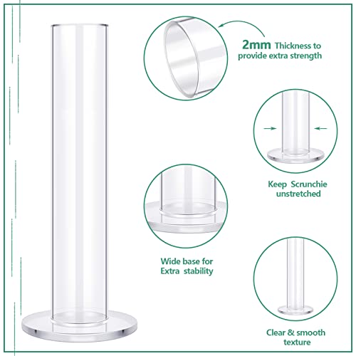 3 Pcs Scrunchie Holder 9 Inch Hair Tie Organizers Stand Acrylic Bracelet Holder Clear Accessories Display Jewelry Bangle for Cute Room Decor Woman Gift Storage Christmas