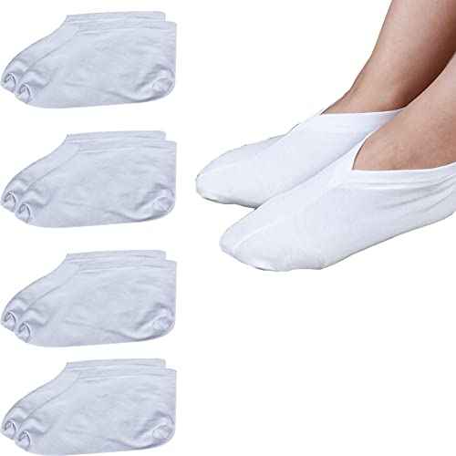 Dry Feet Healing Socks for Men and Women 4 Pair Lotion Moisturizing Socks Spa Overnight Absorbing for Dry Cracked Feet