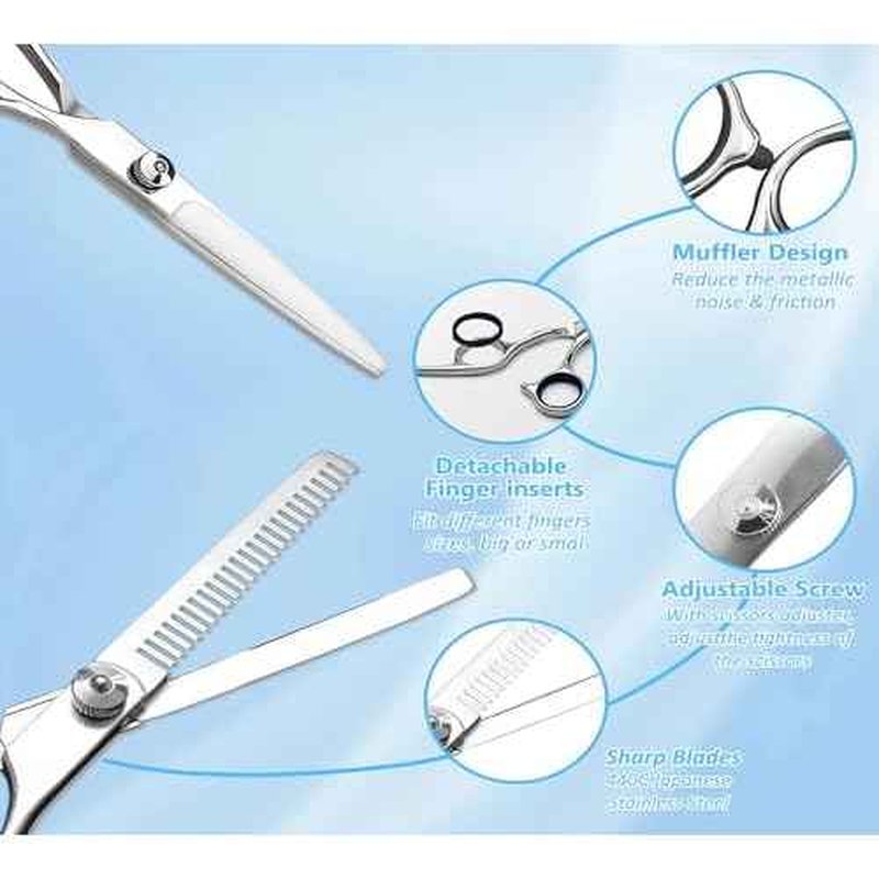 Hair Cutting Scissors, Thinning Shears Kit. Premium Stainless Steel Salon Scissors, Edge Scissor, Razor.for Hairdressing, Salon and Home
