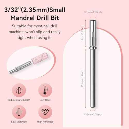 Makartt Nail Drill Bits Sanding Bands for Nail Drill, 100Pcs 4 Color Coarse Fine 80/120/180/240 Grit File Sand with 3.1mm Mini Mandrel Nail Bit Set for Acrylic Nails Gel Manicures and Pedicure