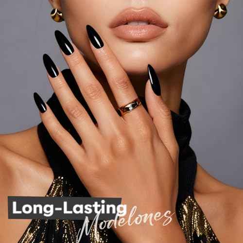 modelones Nail Polish, 15 ml Classic Black Nail Polish Quick Dry Nail Strengthener Long Last Shine Fingernail Toe Nail Art DIY Home Travel Manicure Gift for Women Girls 0.5 Fl Oz