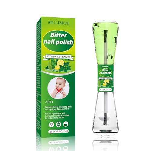 Nail Biting Treatment for Kids, Nail Biting Prevention, No Bite Nail Polish, Thumb Sucking Deterrent, Protect & Repair 2 in1 Double Effect, Help Kids & Adults Stop Nail Biting 0.34Fl Oz(10ML)