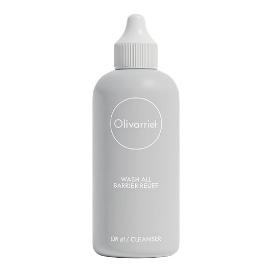 Olivarrier Wash All Barrier Relief 6.76 fl oz (200ml) – Hydrating & Moisturizing Low pH Organic Oil-to-Foam Cleanser for Sensitive & Dry Skin, Vegan, Fragrance-Free, Deep Clean & Barrier Support Care.
