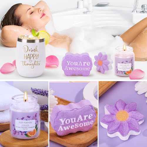 Self Care Gifts for Women Birthday Unique, Relaxing Spa Gift Baskets for Women Care Package Get Well Soon Gift, Christmas Gifts for Mom Her Girlfriend Wife Sisters Friends With Blanket