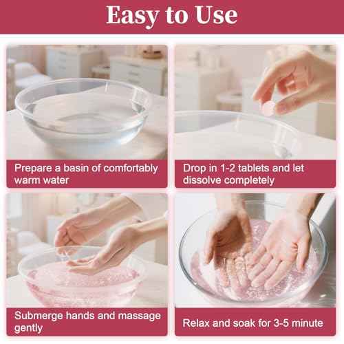 Manicure Spa Balls 8oz -Rose Soak Balls Moisturizing Tablets Cuticle Soften Bombas Efervescentes Para Pedicure Spa Nail Supplies Tools for Hand Soak Pedicure Soak Nail Care Nail Salon£¨80count£©