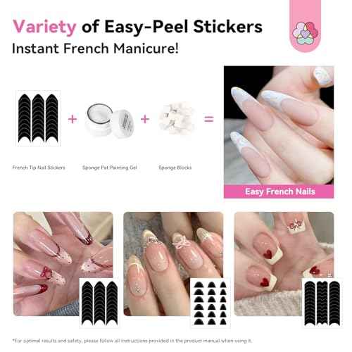 SAVILAND Ombre Gel Nail Polish Kit: 6 Colors Painting Gel with Nail Sponges Gradient Blush Effect Solid Gels Polish French Tip Tools Nail Art Design Cream Gels Nail Polish for Salon & Home DIY